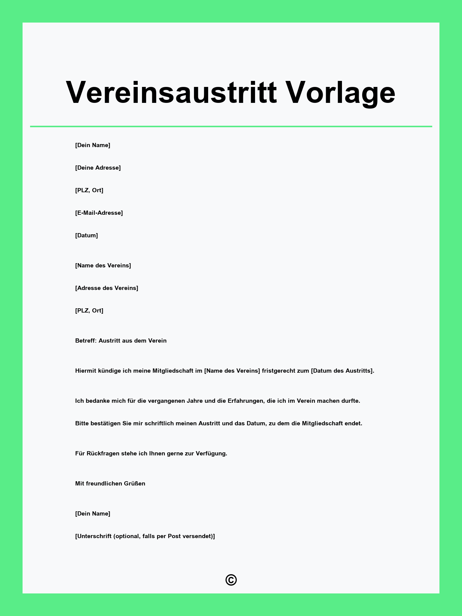 Vereinsaustritt Vorlage